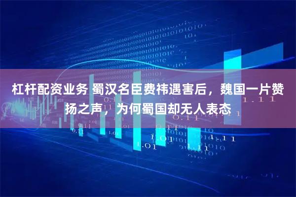 杠杆配资业务 蜀汉名臣费祎遇害后，魏国一片赞扬之声，为何蜀国却无人表态